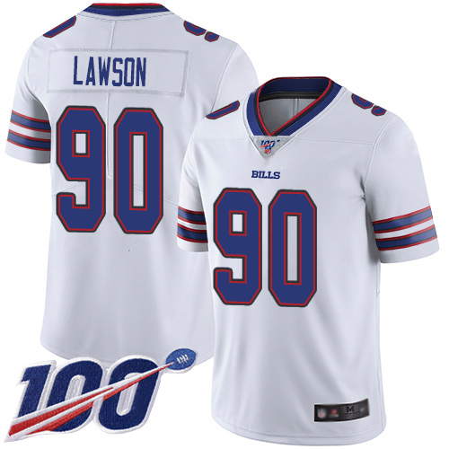 Men Buffalo Bills #90 Shaq Lawson White Vapor Untouchable Limited Player 100th Season NFL Jersey->buffalo bills->NFL Jersey